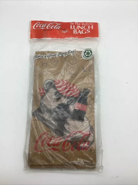 Vintage Coca-Cola Lunch Bags Classic Coke Bottle Design 1997 Made In USA