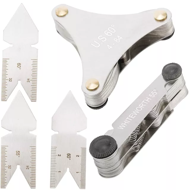 Stand Less Tool 5PCS STAINLESS STEEL Screw Thread Pitch Cutting Gauge Tool Set 51Pcs ...
