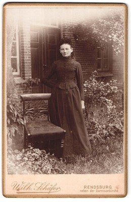 FOTOGRAFIA WILHELM SCHÄFER, Rendsburg, vista Rendsburg, signora anziana