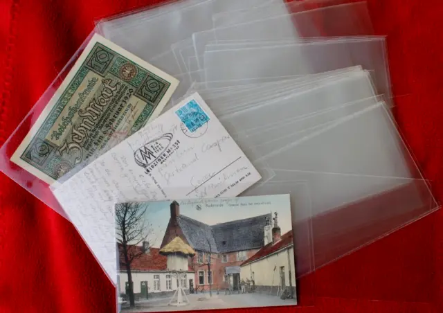 2000 Ansichtskartenhüllen Postkartenhüllen Cases Old Ak 96x148 MM 75MY Clear H1