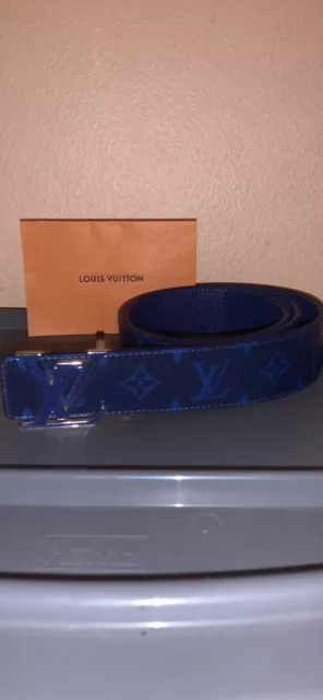 Shop Louis Vuitton Monogram Plain Leather Logo Belts (CEINTURE LV INITIALES  40 MM REVERSIBLE, M0159U, M0157U) by Mikrie