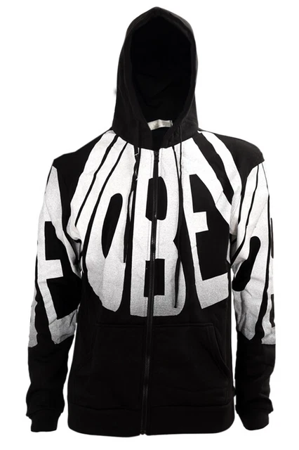 Stampa di lettere Pullover con cappuccio con cappuccio da uomo - Nero XXL F9L5
