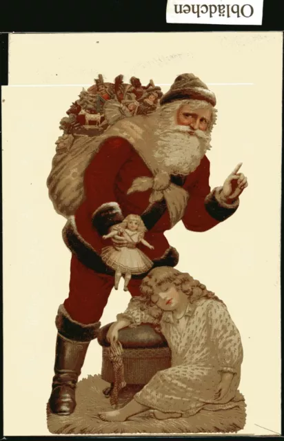 # GLANZBILDER # EF 5118 Glanzbilder-Karte Weihnachtsmann mit Kind, Santa & child