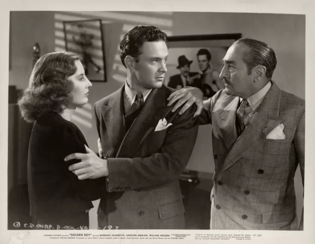 Barbara Stanwyck, William Holden ~ ORIGINAL 1939 scene still ~ Golden Boy