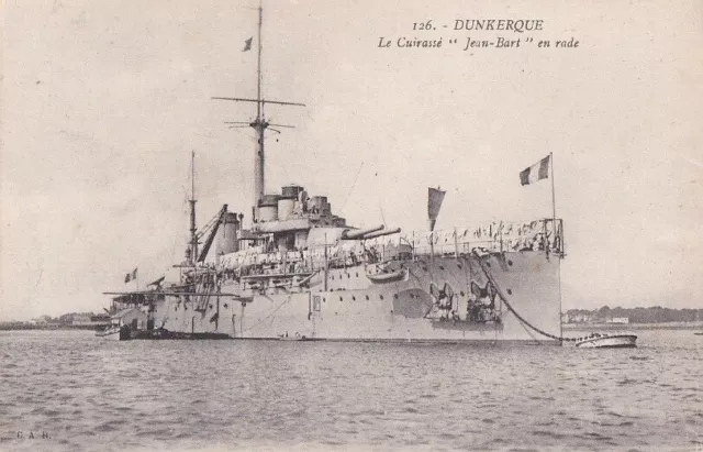 CPA 59 DUNKIRK NAVY MILITARY the ""JEAN-BART"" Harbour Battleship 1940-1970