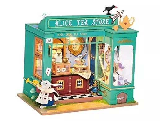 DIY Miniature Dollhouse Room Kit - Tea Shop Diorama Kit DIY Crafts Tea Shops