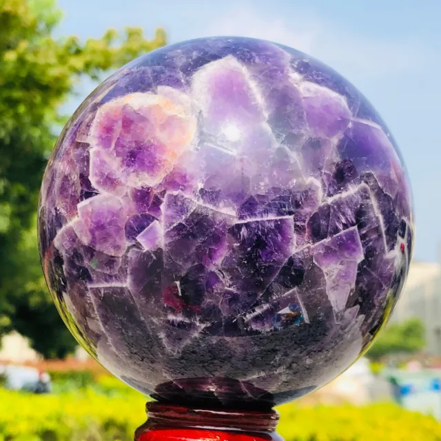 3.46LB Natural Dream Amethyst Quartz Crystal Sphere Ball Healing