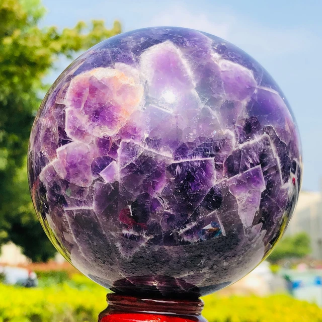 3.46LB Natural Dream Amethyst Quartz Crystal Sphere Ball Healing