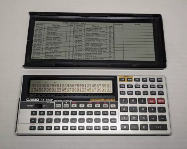 VINTAGE CASIO FX 850P Personal Computer Scientific Library 116