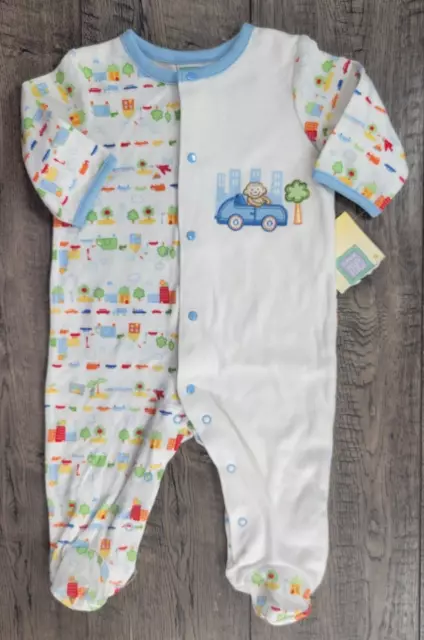 Baby Boy Clothes New Little Me 3 Month Monkey In Car Footed Outfit