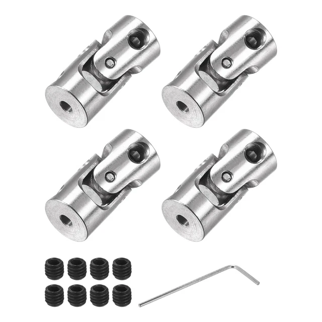 4pcs Rotating Cross Joint Shaft Clutch 2mm to 2mm Internal Length L18 x D8