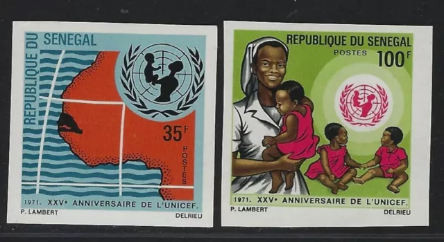 1971 Senegal Scott #352a-353a - Imperf UNICEF Set of 2 - MNH