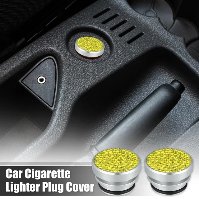 2pcs Cigarette Lighter Cover Cap 12 Volt Universal for Vehicle Boat RV Yellow