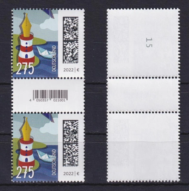 Bund 3657 Qr-Code RM ungerade Nummer Zwischenstegpaar Leuchtfederstift 275 C **