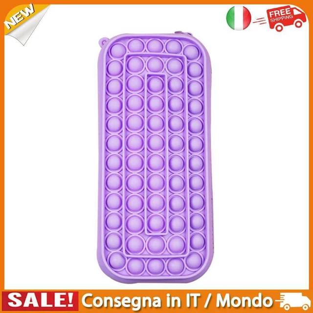 IT Decompression Press Bubble Pencil Case Kid Storage Stationery Box (Purple)