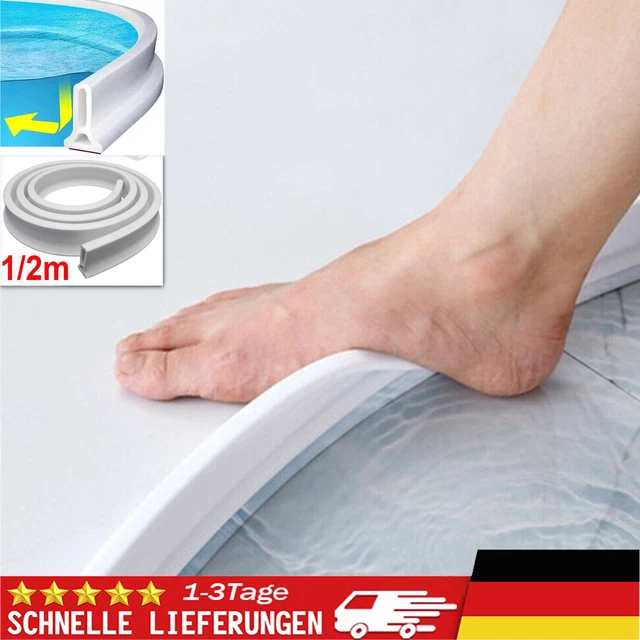 Silikon Wassersperre Für Dusche & Bad – Flexibler Dichtungsstreifen, 80-200 Cm, Wasserdicht Und Schimmelresistent