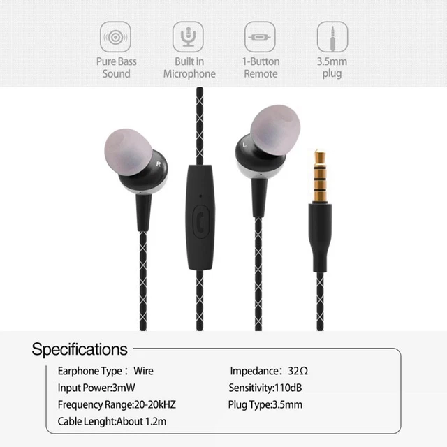 Casque filaire design ergonomique avec microphone pour sportifs