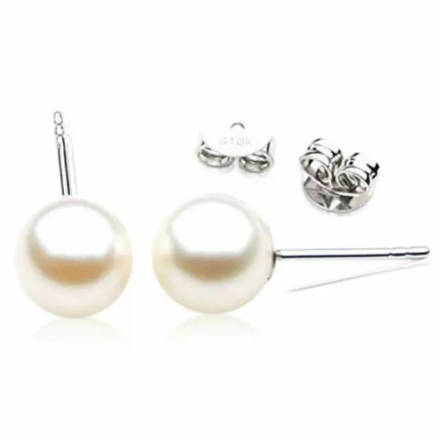 Aretes de perlas de agua salada de Akoya Pacific Pearls® de 9 mm, oro...