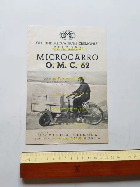 O.M.C. microcarro per micromotori O.M.C. 62 depliant originale italiano
