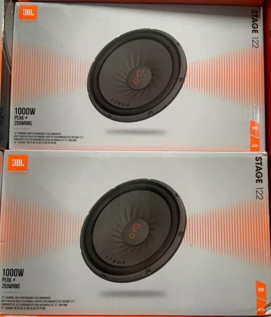 2 JBL STAGE 122 1PR 12" Single 4 OHM SUBWOOFERS 12INCH WOOFERS 2000