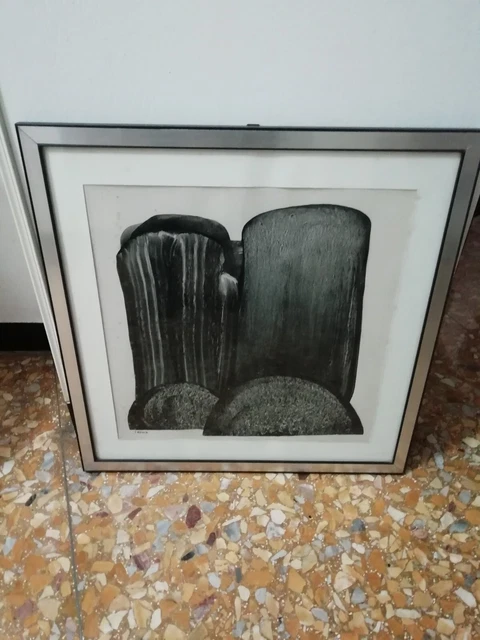 FRANCESCO RIENZI Carboncino su Cartone 1974 - Firma e Data - Opera cm. 42 x 42 -