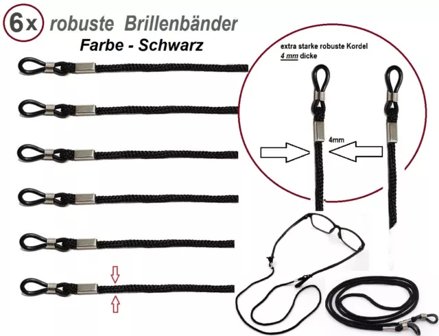 BRILLENBAND BRILLENKORDEL mit GUMMISCHLAUFEN  6 er Pack