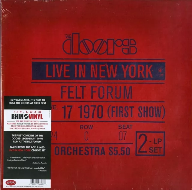 THE DOORS - Live In New York, Felt Forum, January 17-1970 (2023) 2 LP vinyl