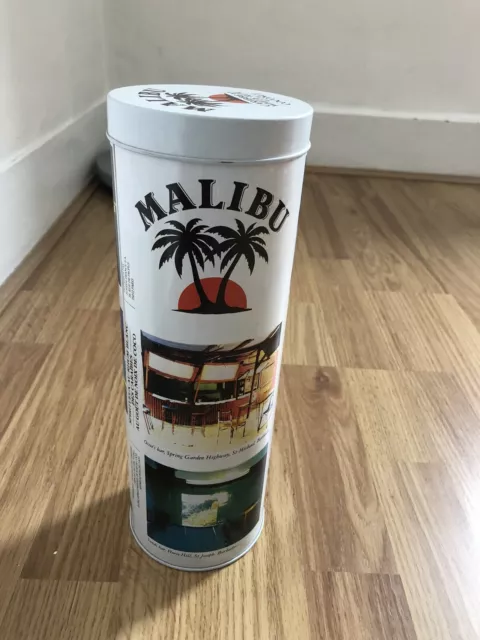 vintage MALIBU  BOTTLE TIN  - empty -  70cl size