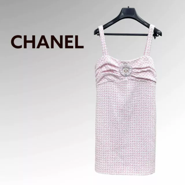 CHANEL 19C LA PAUSA Rhinestone Check Cotton Tweed Dress 36 $1,430.00 -  PicClick
