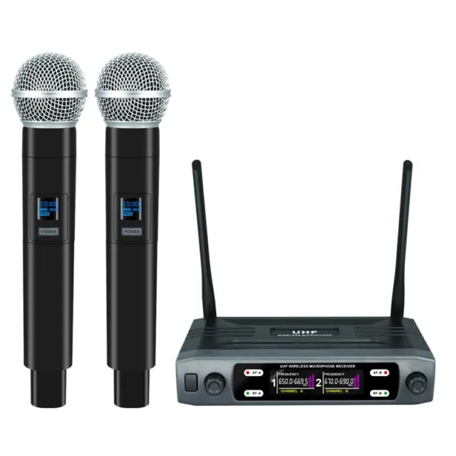 Dual-Channel Professional Wireless Microphone System for Home Karaoke 2 Handheld