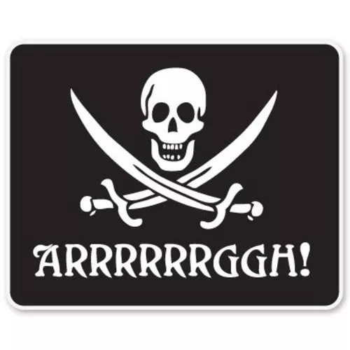 Arrrghh Jolly Roger Pirate Car Vinyl Sticker - SELECT SIZE