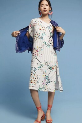 $348 Paul & Joe Ninotta Anthropologie 100% Silk Floral Dress Size Small NWOT