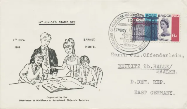 Gb Special Event Postmark 1964 Federation Of Middlesex Philatelic Socieities Jun