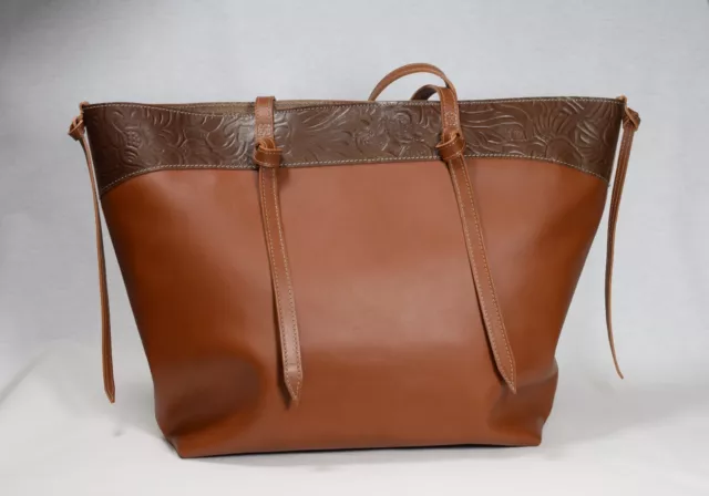 Bolso De Mujer Artesanal Hecho A Mano Genuino Cuero Marron Atelier Limalvi -Lori