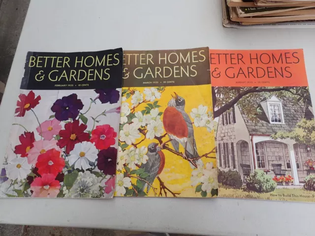 Lot of 3 Vintage Better Homes & Gardens Magazines from 1935