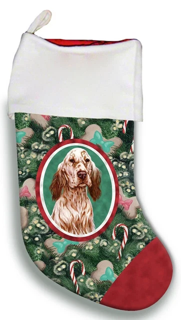 Christmas Stocking - Orange Belton English Setter 11112
