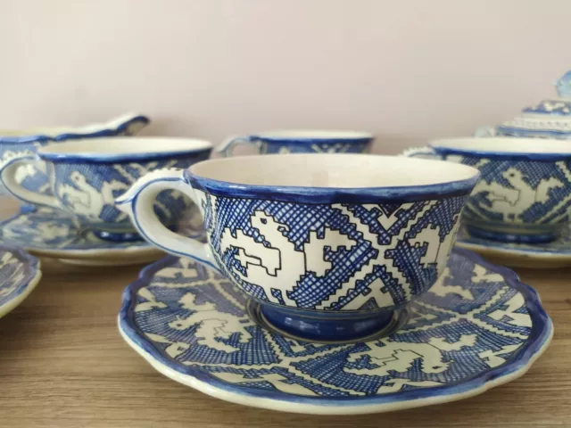Deruta Ceramic Tea Set From The 1960'S Rare Piece