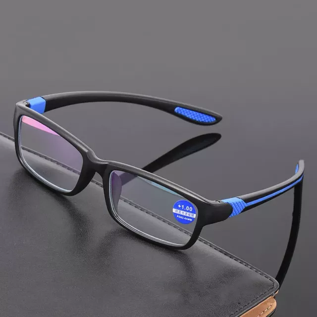 Gafas Lectura Hombres Deportivas Antiluz Azul Presbicia Con Montura TR90 Negra