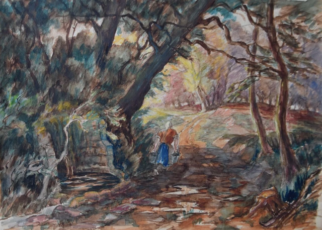 Aquarelle Originale De Louis Dupuis (1862-1951) - Vue De Bagnoles-de-l'Orne