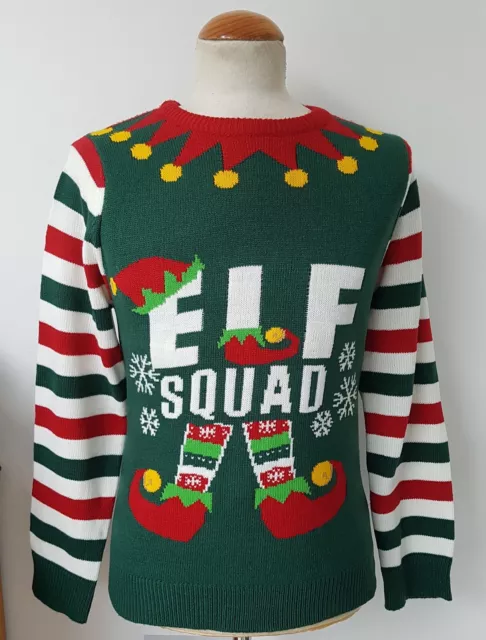 Men’s  Christmas Elf  Squad Jumper, size UK S