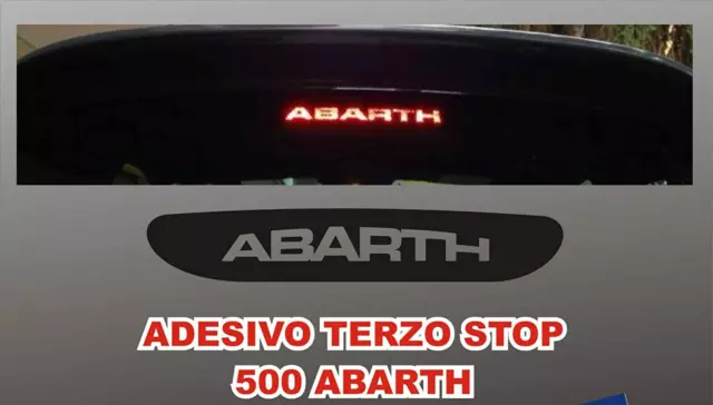 Adesivo Sticker Terzo Stop per Nuova Fiat Cinquecento 500 Abarth