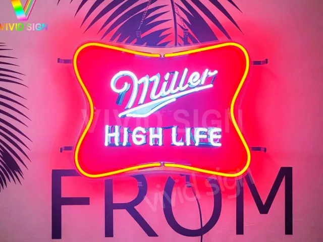 Miller High Life Beer Lite 20"x15" Neon Sign Light Lamp With HD Vivid Printing