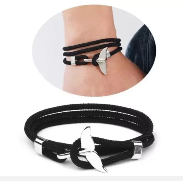 Mens Modern Viking Leather Norse Wrap Around Bracelet Anchor Survival Bracelet