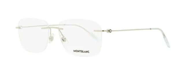 Mont Blanc MB0075O 003 silber randlos glänzend Brille Brille Gestell 56 mm