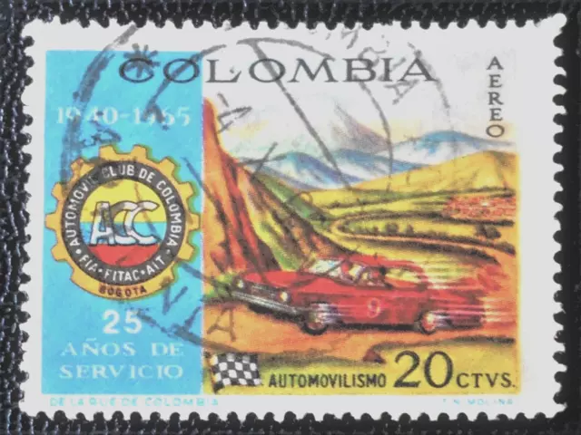 Colombia - Colombie - 1966 Air Mail 20 ¢ 25th Anniv of Automobile Club used (164
