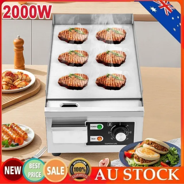 2000W Commercial Electric Countertop Griddle Flat Top Grill Hot Plat 50-300℃