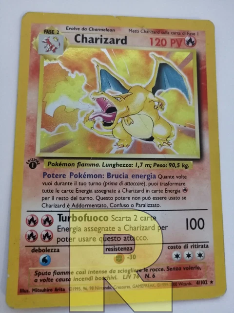 CHARIZARD ® SET Base 4/102 ® Rara Holo Foil ® Pokemon 1ª EDIZIONE ...