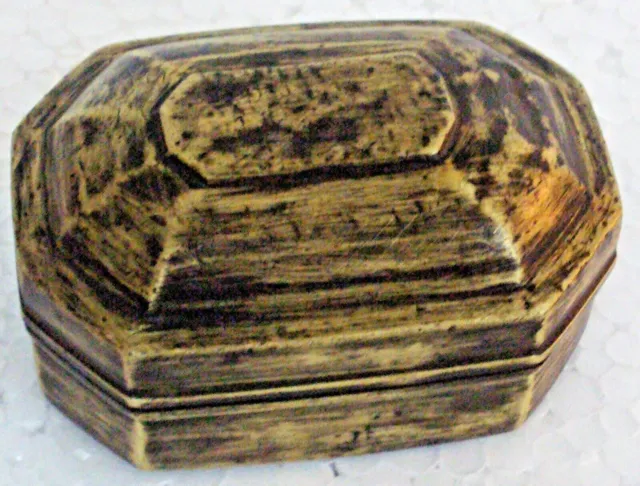 Old Brass Handcrafted Betel Nut Box  Supari Box Large , Rich Patina 3