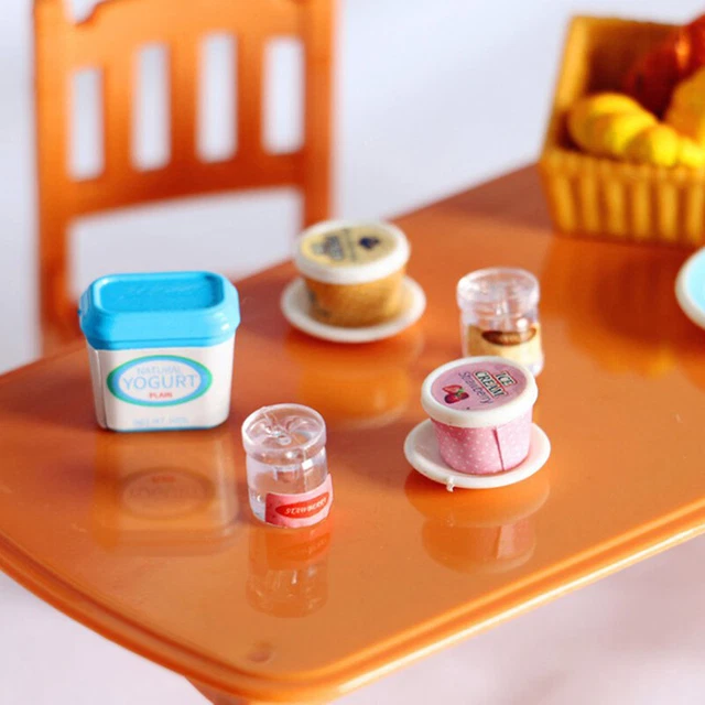 7PCS DOLLHOUSE MINIATURE Yogurt ice cream Milk Egg Pudding Cup Toys