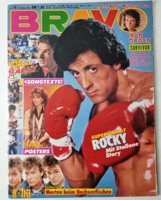Bravo 10 vom 27.2.1986 Stallone / David Hasselhoff / a-ha / Modern Talking(D399)